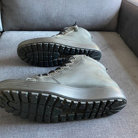 ECCO WOMEN BOOTIES LEATHER HIGH TOP SNEAKERS LACE UP AND ZIPPER SZ 39EU EX WIDE - Picture 6 of 8